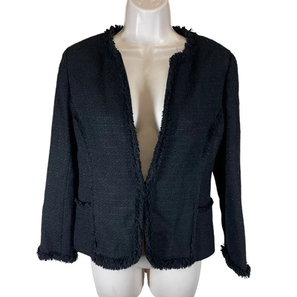 Ann Taylor Jackets & Blazers - Ann Taylor black Boucle tweed jacket blazer business casual women’s size 0